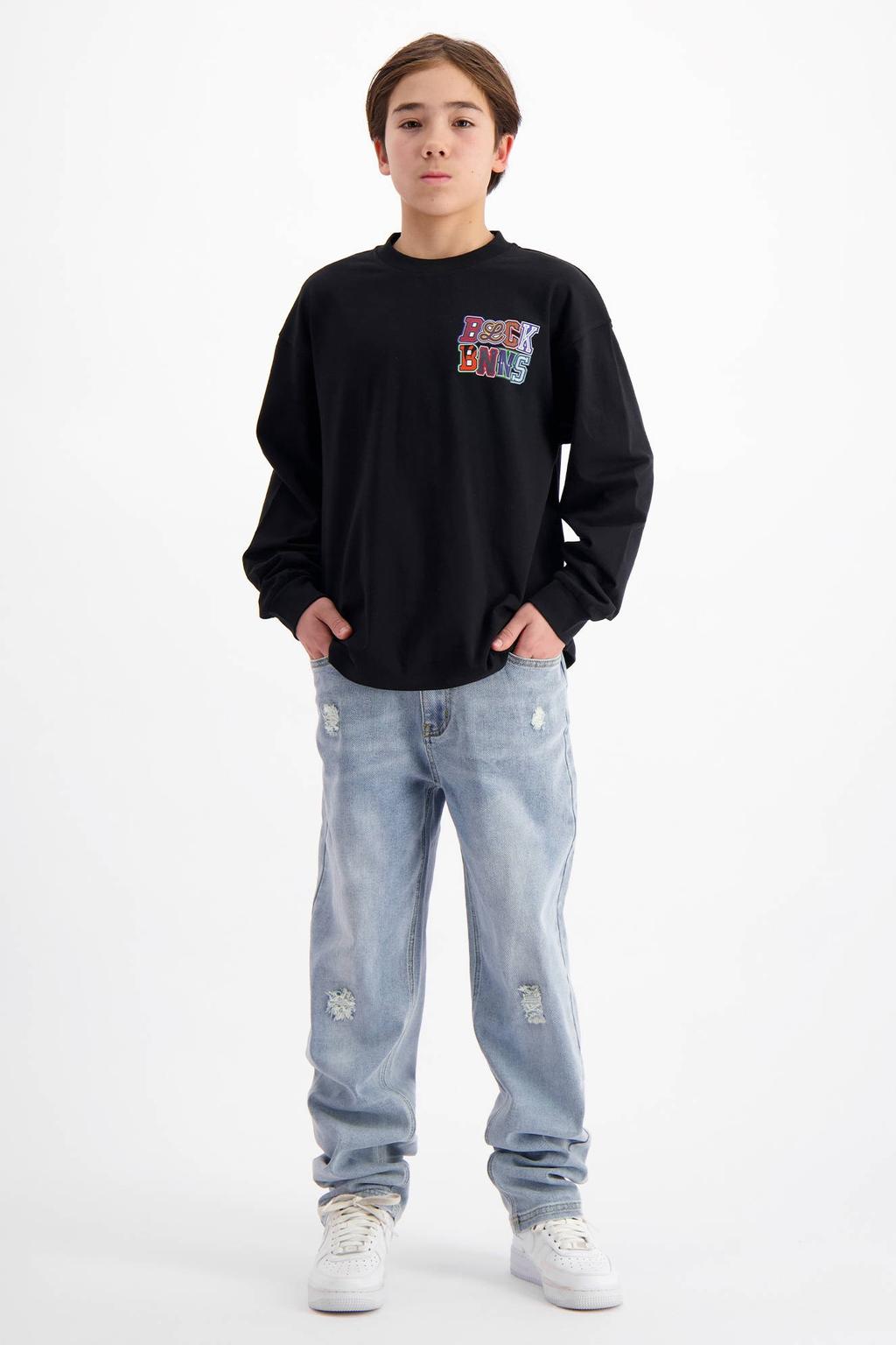 BLACK BANANAS longsleeve met backprint zwart