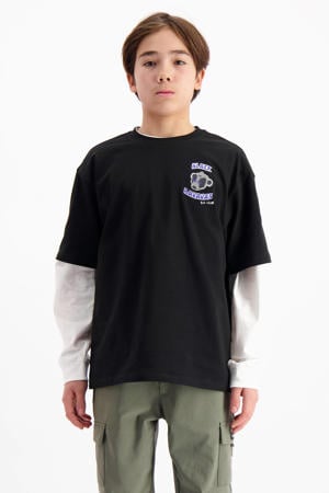 T-shirt met backprint zwart