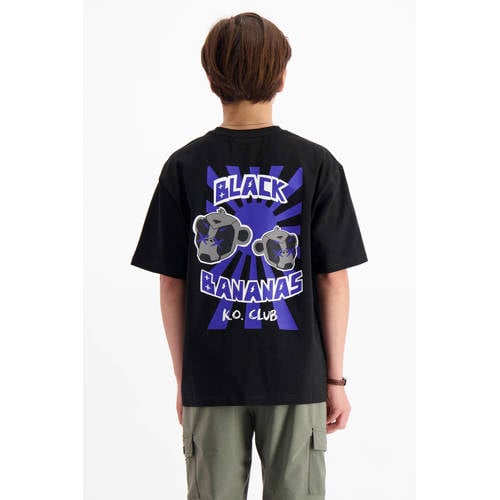 BLACK BANANAS T-shirt met backprint zwart afbeelding