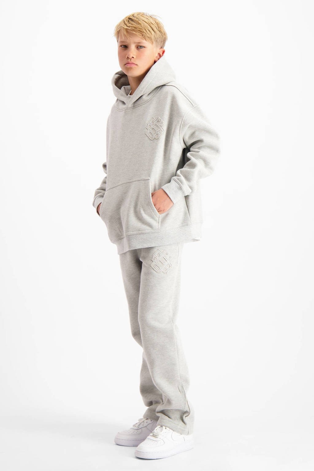 BLACK BANANAS hoodie grijs melange wehkamp