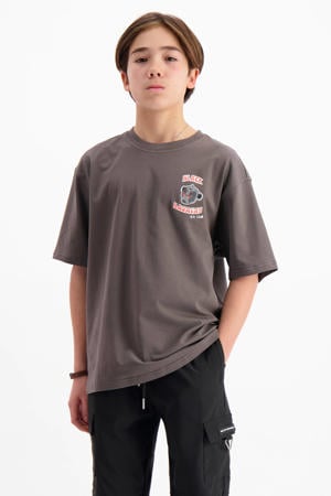 T-shirt met backprint grijs
