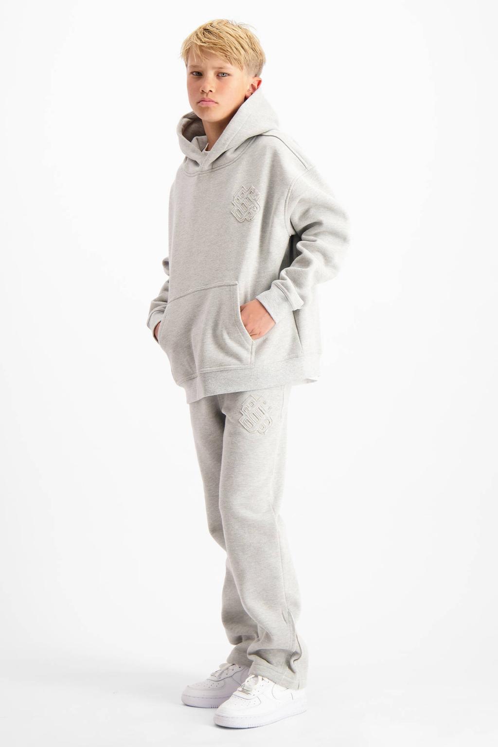 Grijs melange jongens BLACK BANANAS regular sweatpants melange met elastische tailleband