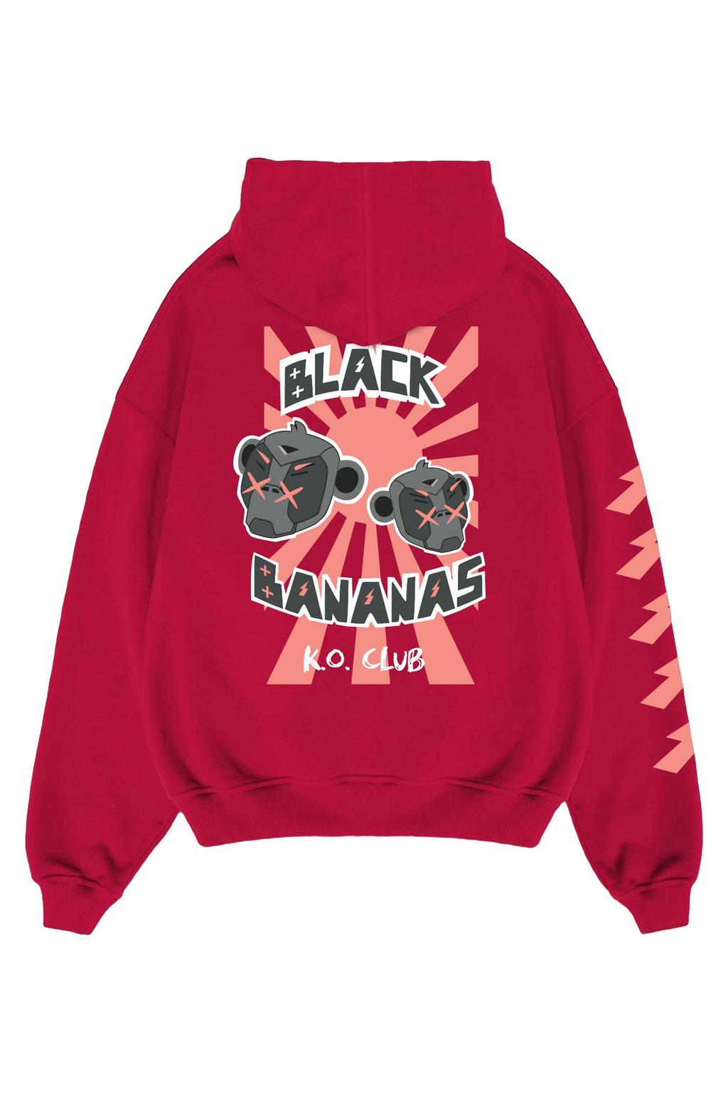 BLACK BANANAS hoodie met backprint rood