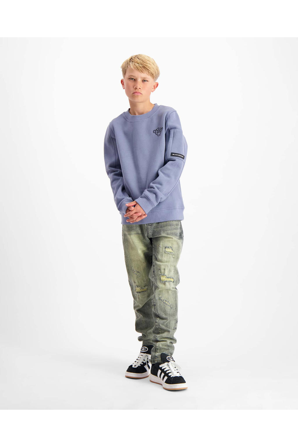 BLACK BANANAS sweater grijsblauw