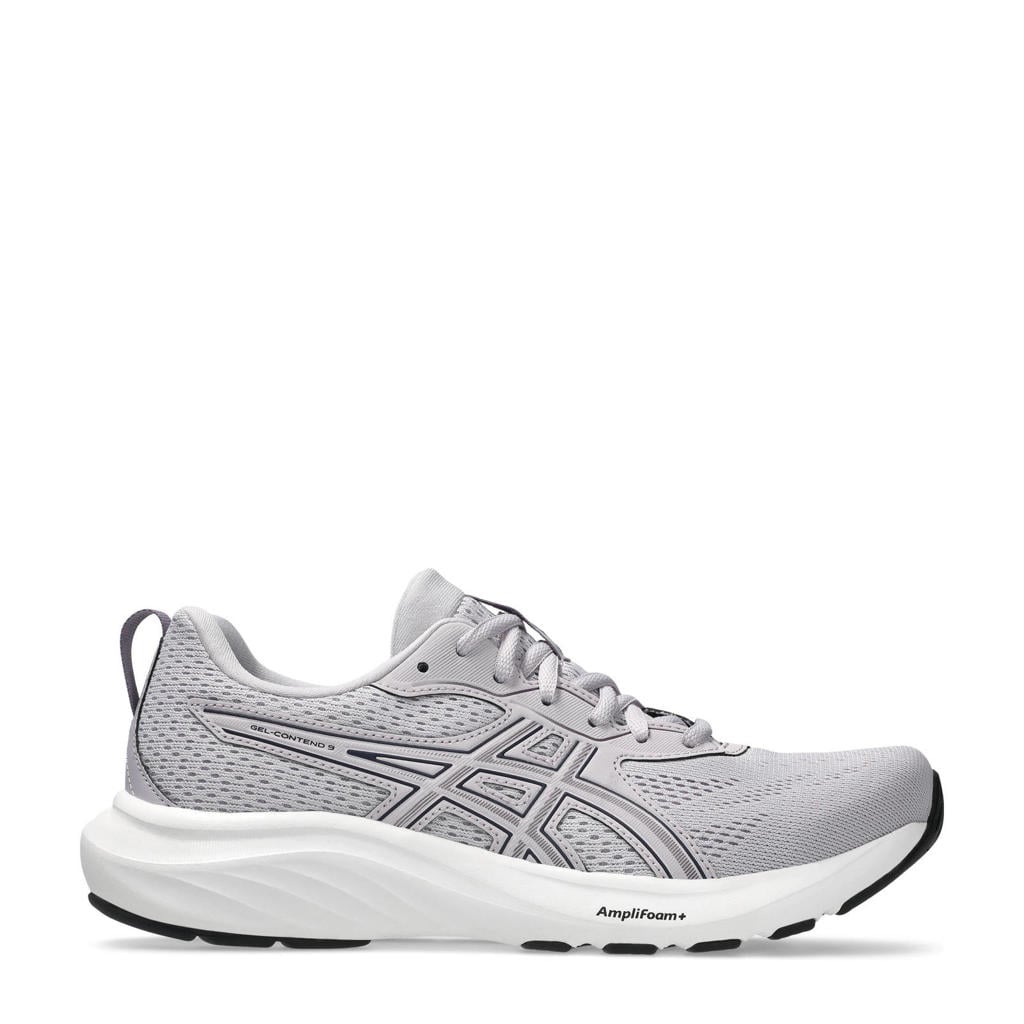 Lichtgrijze dames ASICS Contend 9 hardloopschoenen van mesh-pu/voering: mesh/voetbed: eva met veters
