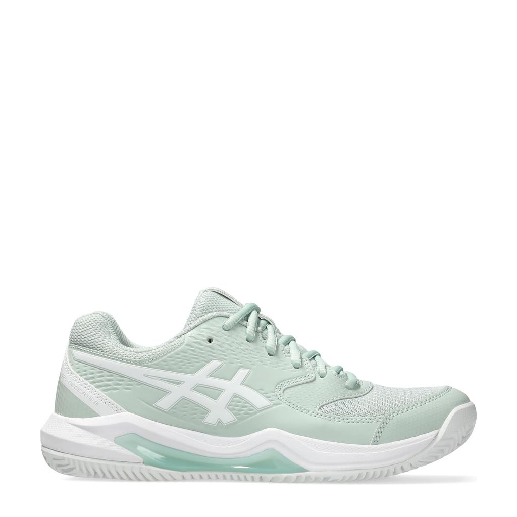 Mintgroen en witte dames ASICS Gel-Dedicate tennisschoenen van mesh met pu met veters