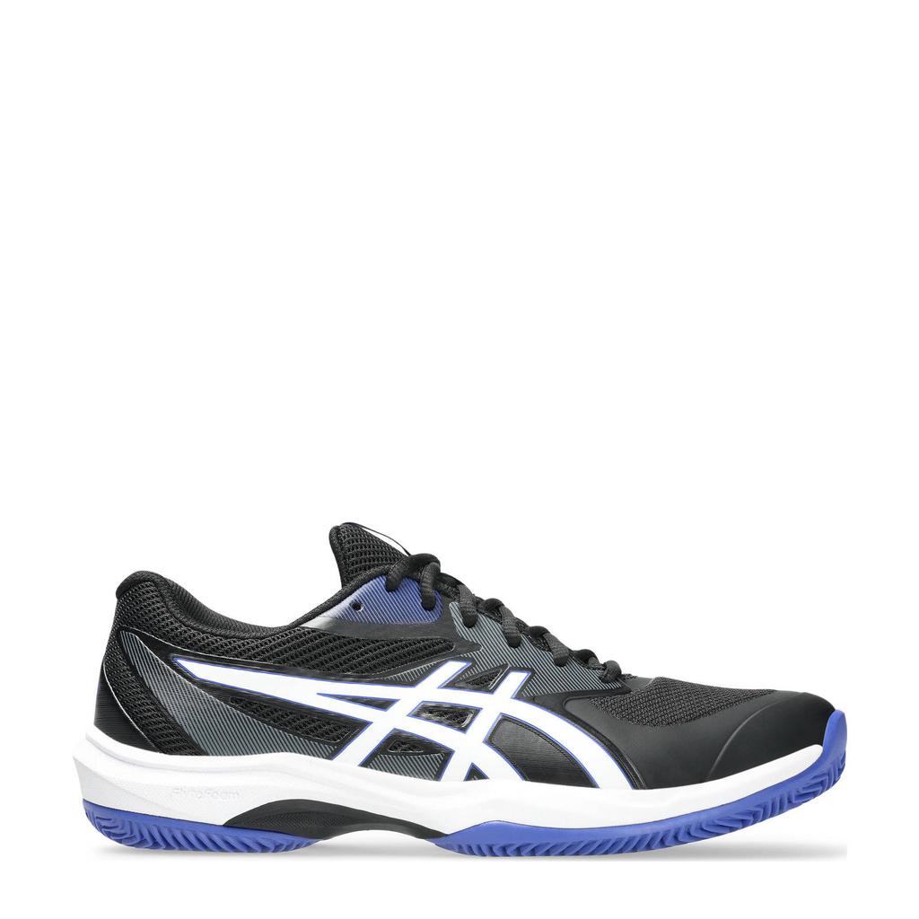 Zwart, wit en blauwe heren ASICS Game FF Clay OC tennisschoenen van mesh-pu/voering: mesh/voetbed: eva met veters