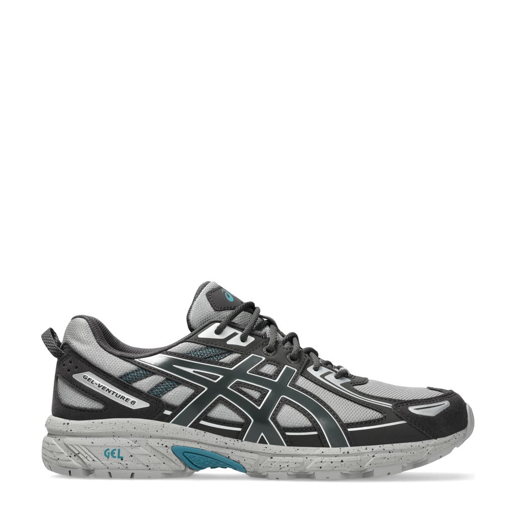 Zwart en grijze unisex ASICS Gel-Venture sneakers van mesh-pu/voering: mesh/voetbed: eva met veters