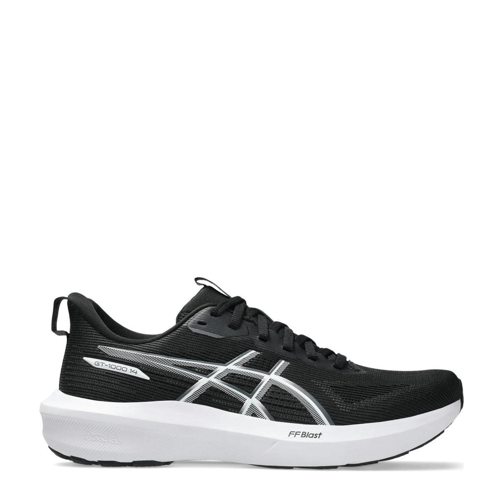 Zwarte dames ASICS GT-1000 14 hardloopschoenen van mesh en textiel met veters