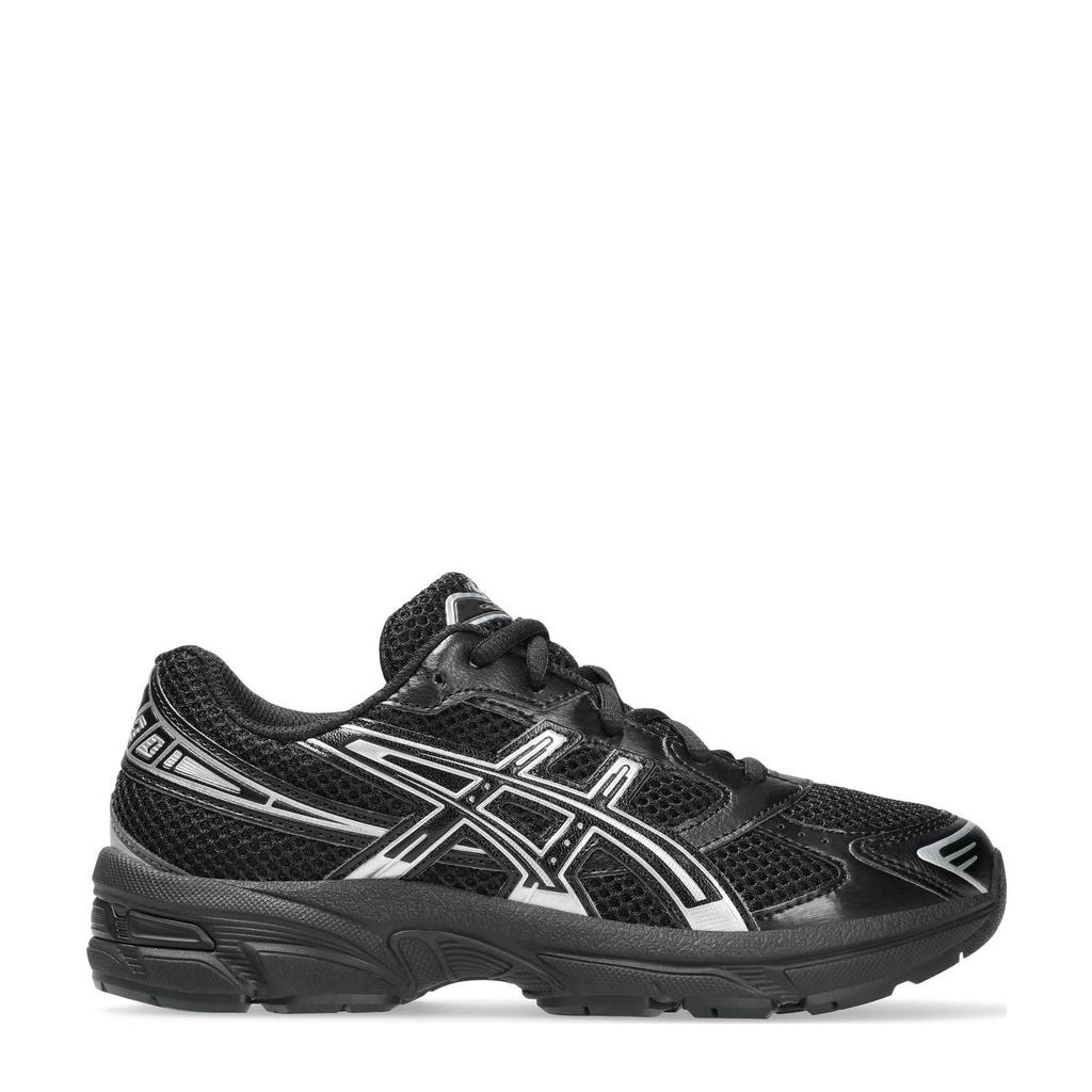 Zwart en zilverkleurige jongens en meisjes ASICS Gel-1130 sneakers van mesh/pu/voering: mesh/voetbed: eva met veters