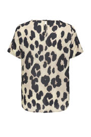 thumbnail: Beige en zwarte dames ONLY CARMAKOMA top van viscose met panterprint, korte mouwen en ronde hals