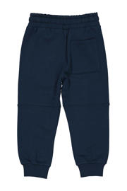 thumbnail: Donkerblauwe jongens Quapi Mini regular sweatpants van katoen met elastische tailleband met koord en effen