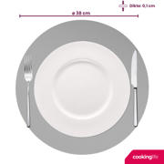 thumbnail: Cookinglife Placemats - Dubbelzijdig - Vegan leer - Grijs / Blauw ø 38 cm - 6 Stuks
