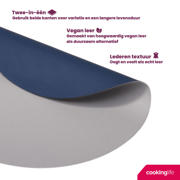 thumbnail: Cookinglife Placemats - Dubbelzijdig - Vegan leer - Grijs / Blauw ø 38 cm - 6 Stuks