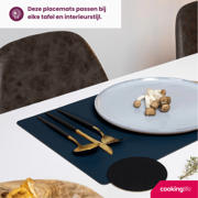 thumbnail: Cookinglife Placemats - Dubbelzijdig - Vegan leer - Grijs / Blauw 46 x 33 cm - 6 Stuks