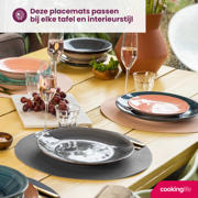 thumbnail: Cookinglife Placemats - Dubbelzijdig - Vegan leer - Grijs / Roze ø 38 cm - 6 Stuks