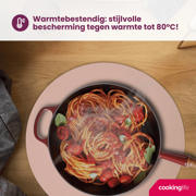 thumbnail: Cookinglife Placemats - Dubbelzijdig - Vegan leer - Grijs / Roze ø 38 cm - 6 Stuks