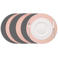 Cookinglife Placemats - Dubbelzijdig - Vegan leer - Grijs / Roze ø 38 cm - 6 Stuks