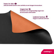 thumbnail: Cookinglife Placemats - Dubbelzijdig - Vegan leer - Cognac / Zwart 46 x 33 cm - 6 Stuks