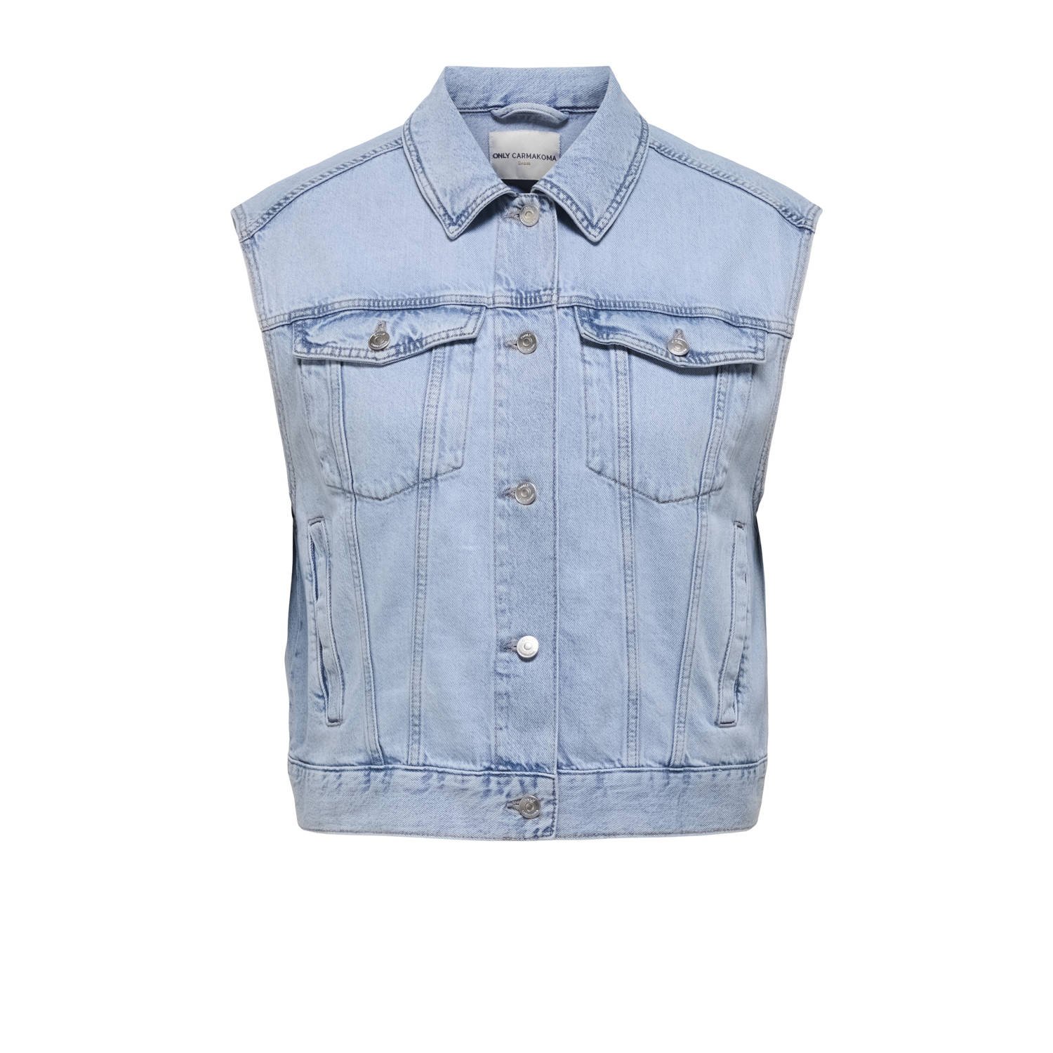 ONLY CARMAKOMA denim gilet light blue denim
