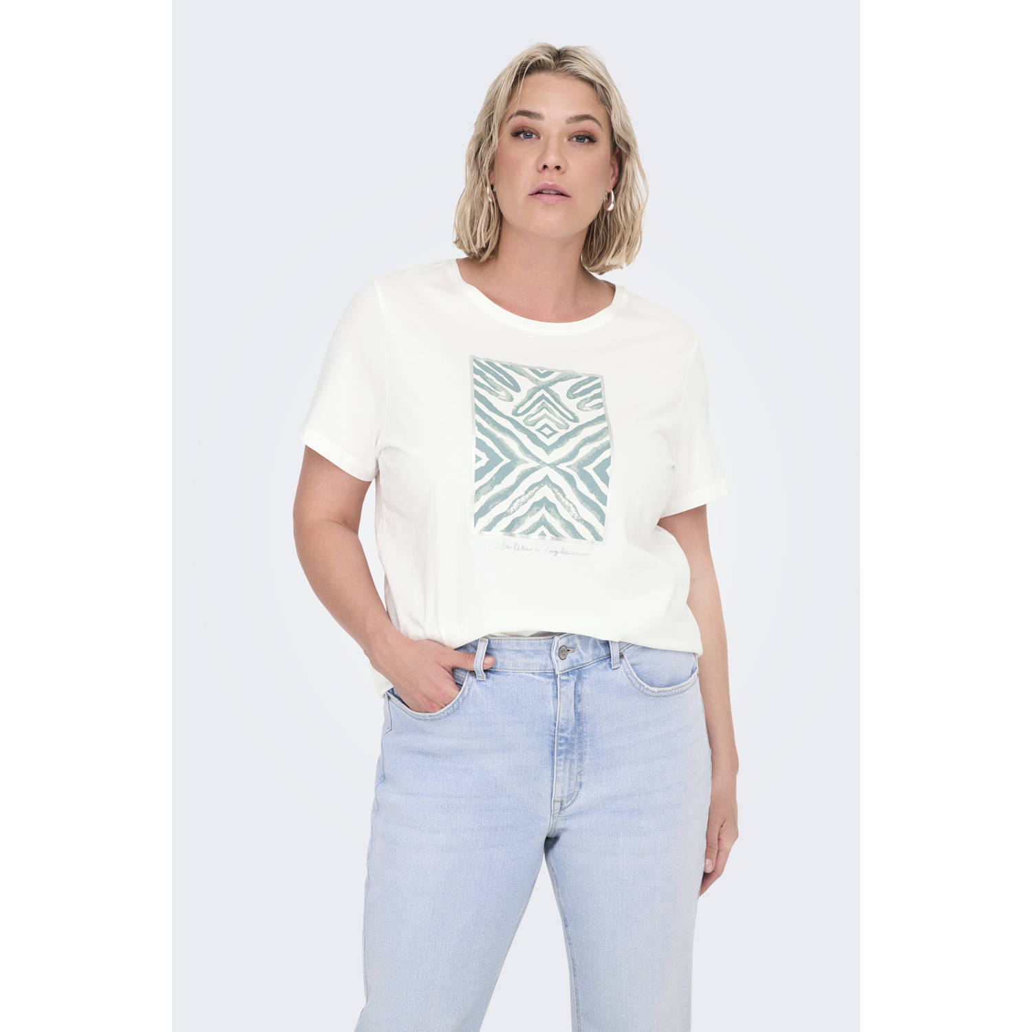 ONLY CARMAKOMA Shirt met korte mouwen CARBOOSTERY LIFE SS REG TEE JRS BS