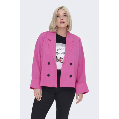 ONLY CARMAKOMA cropped blazer roze afbeelding