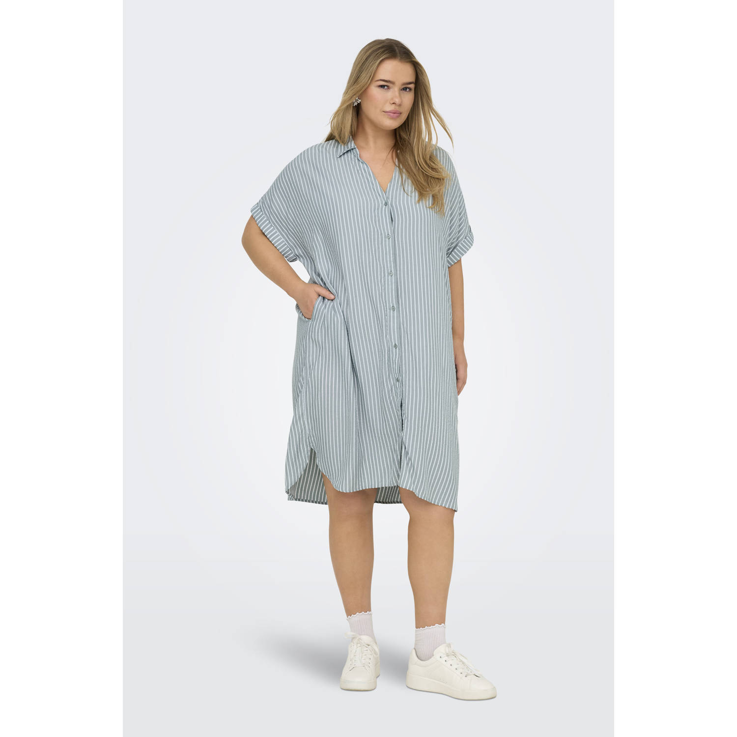 ONLY CARMAKOMA zomerjurk mintgroen