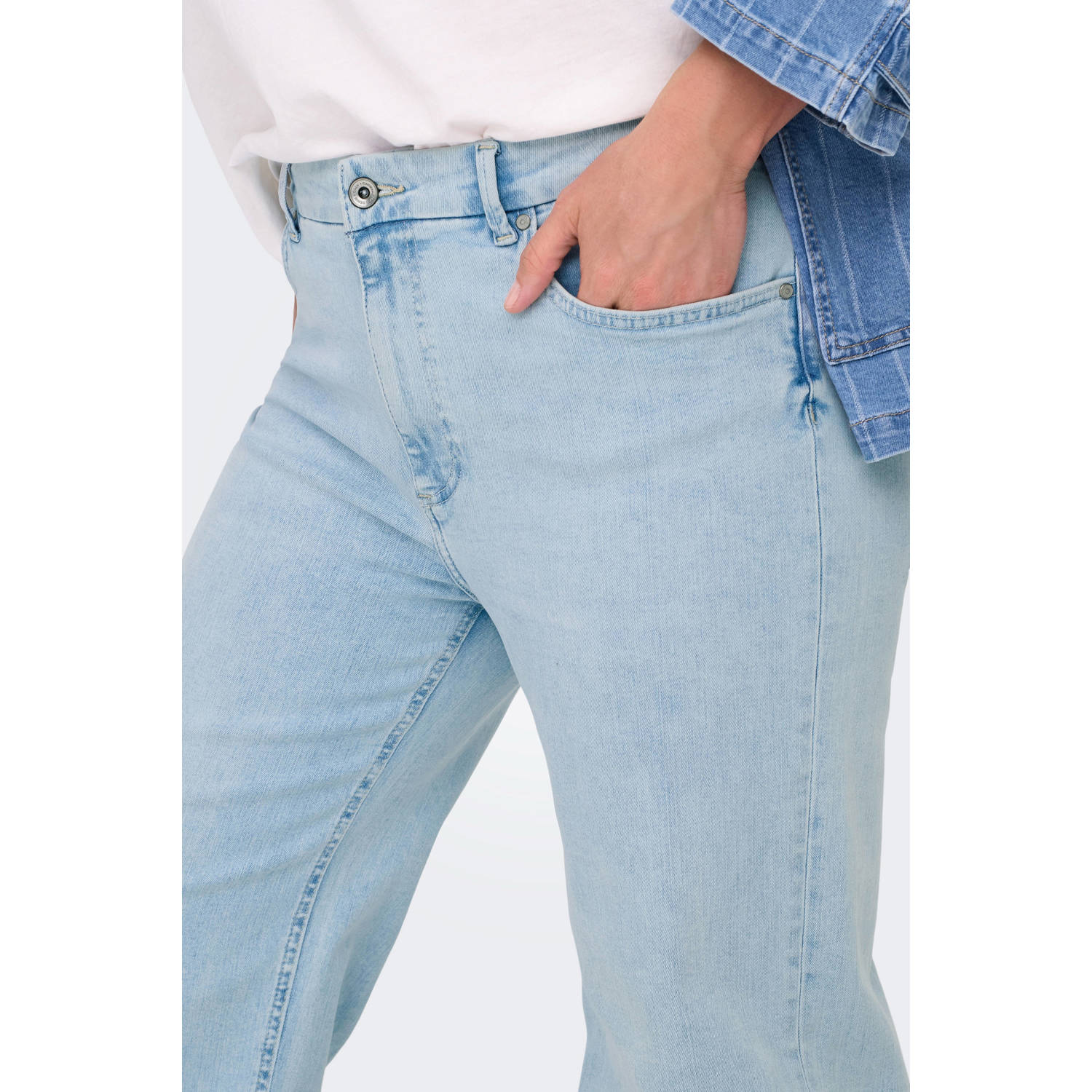 ONLY CARMAKOMA high waist wide leg jeans light blue denim