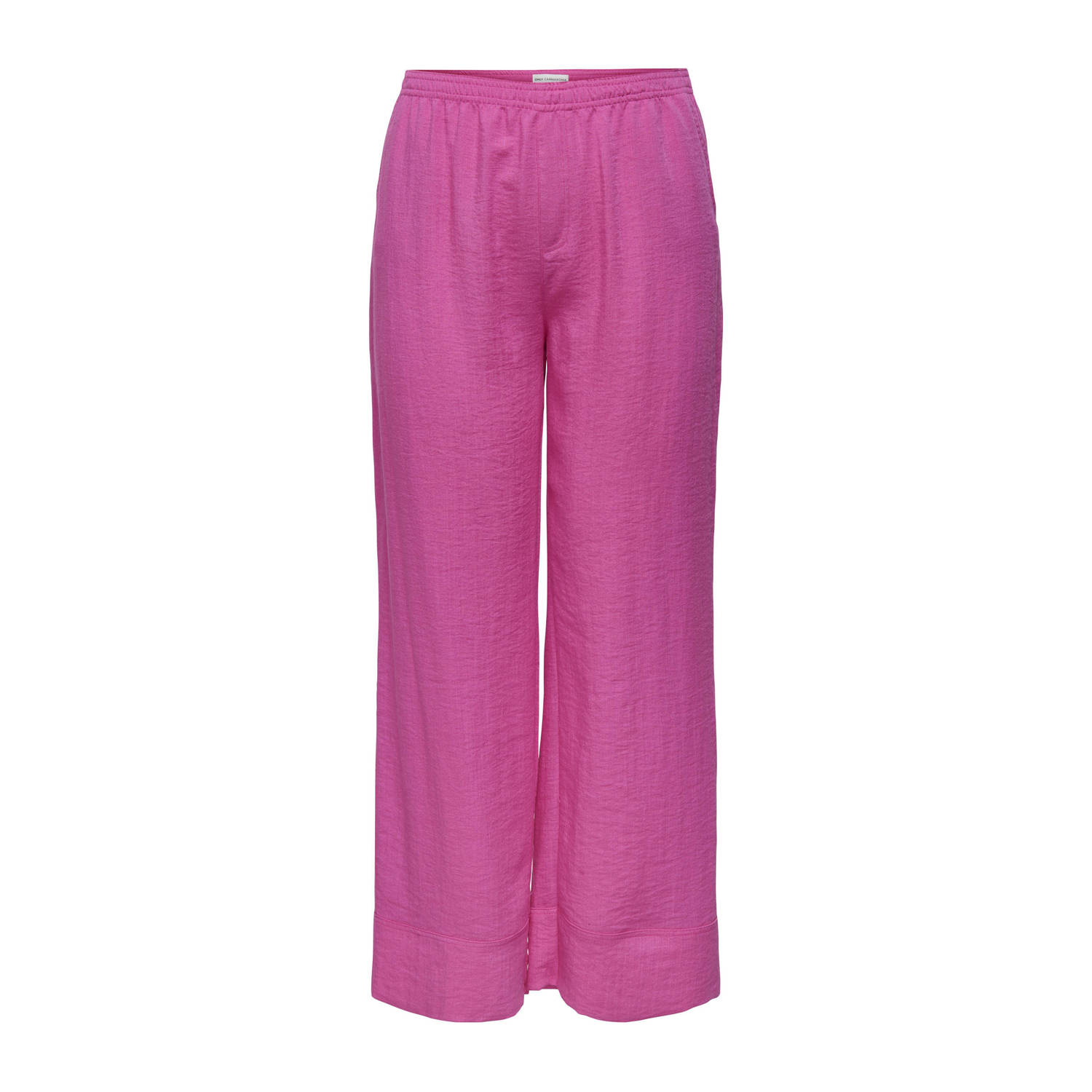 ONLY CARMAKOMA wide leg high waist broek roze