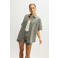 Refined Department denim wide leg regular waist short grey denim