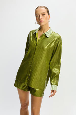 blouse groen met pailletten