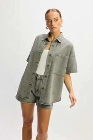 denim blouse grey denim