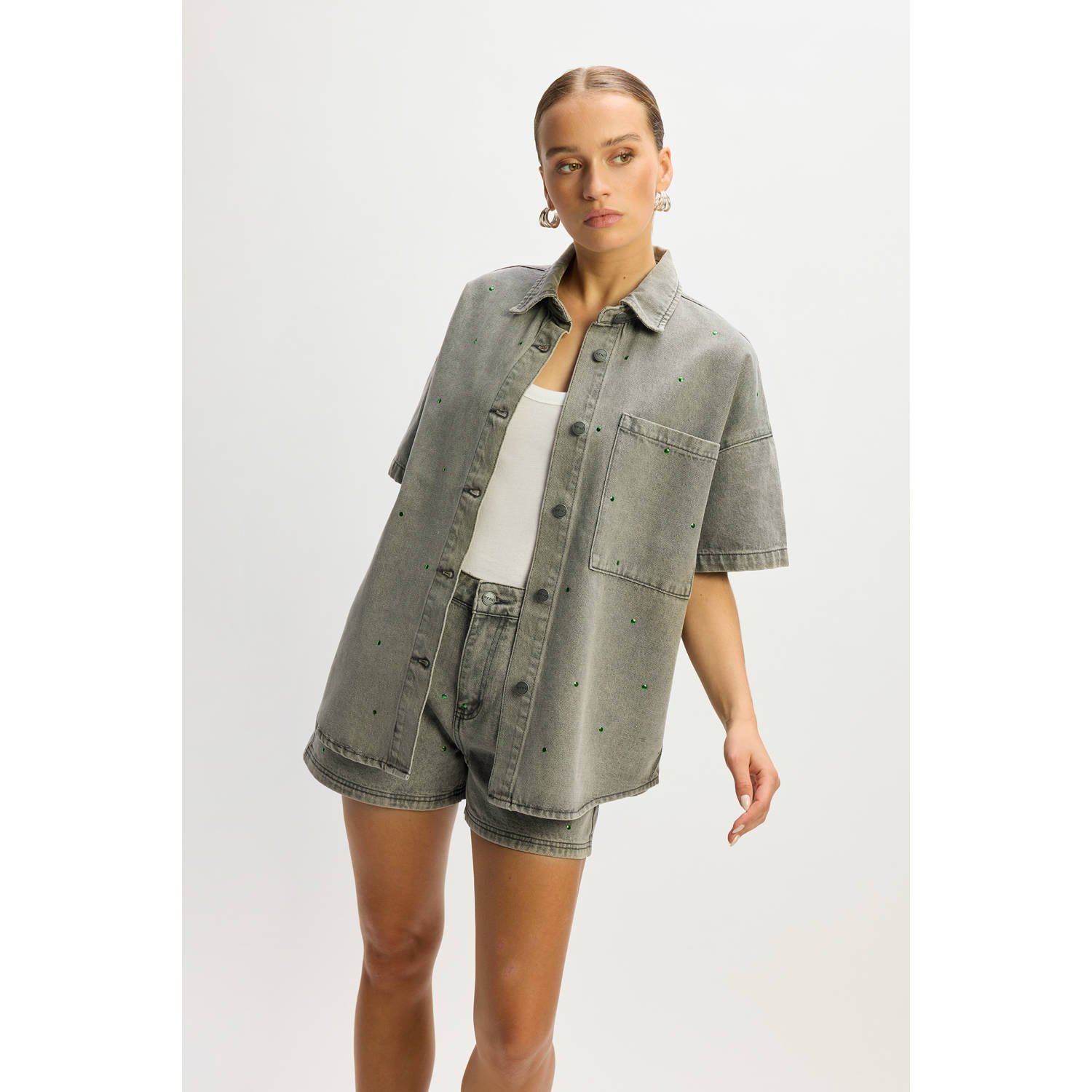 Refined Department denim blouse grey denim