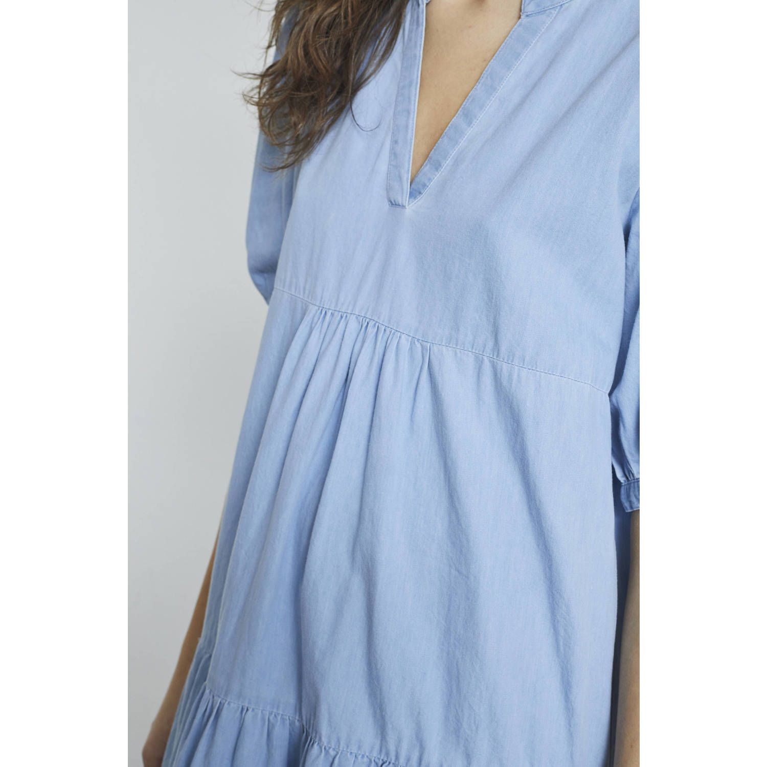 SisterS Point korte jurk light blue denim