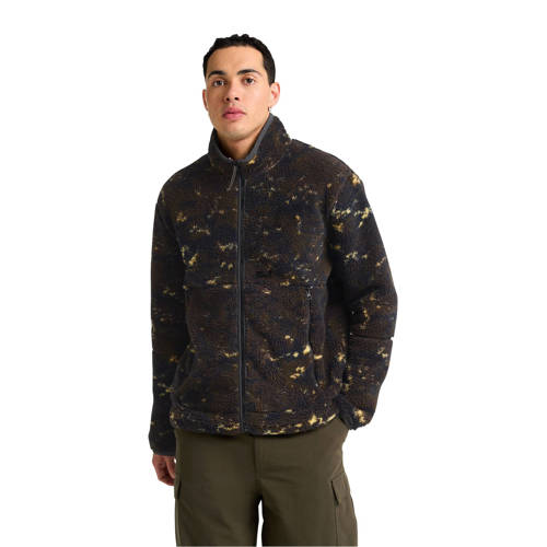 Jack Wolfskin teddy fleece vest Stone Lite donkergroen/geel afbeelding