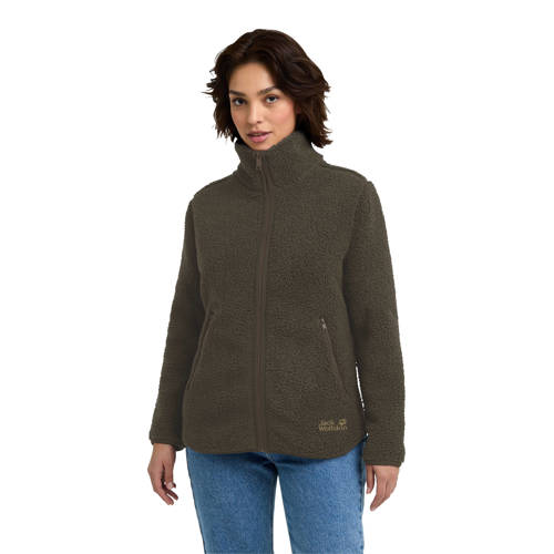 Jack Wolfskin teddy fleece vest High Curl donkergroen afbeelding