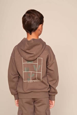 hoodie met backprint bruin