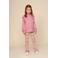 LEVV regular gebloemde casual broek roze