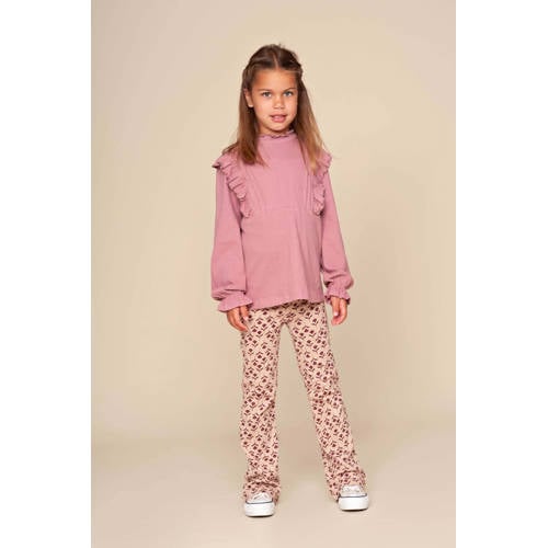 LEVV regular gebloemde casual broek roze afbeelding