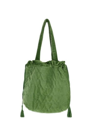 fluwelen shopper groen