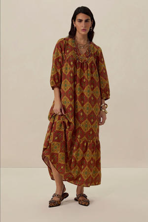 maxi jurk roodbruin