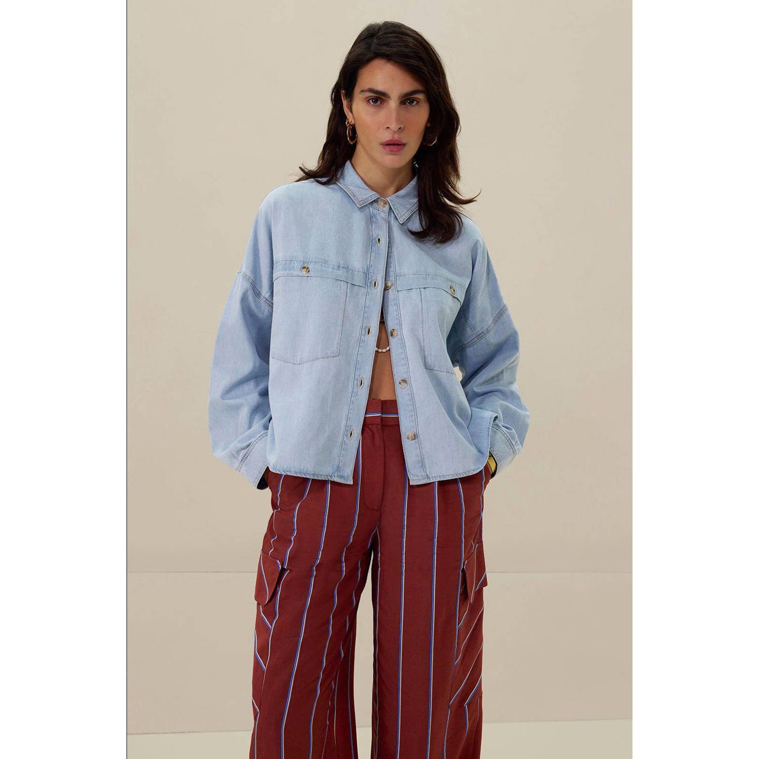 Sissy-Boy denim blouse lichtblauw