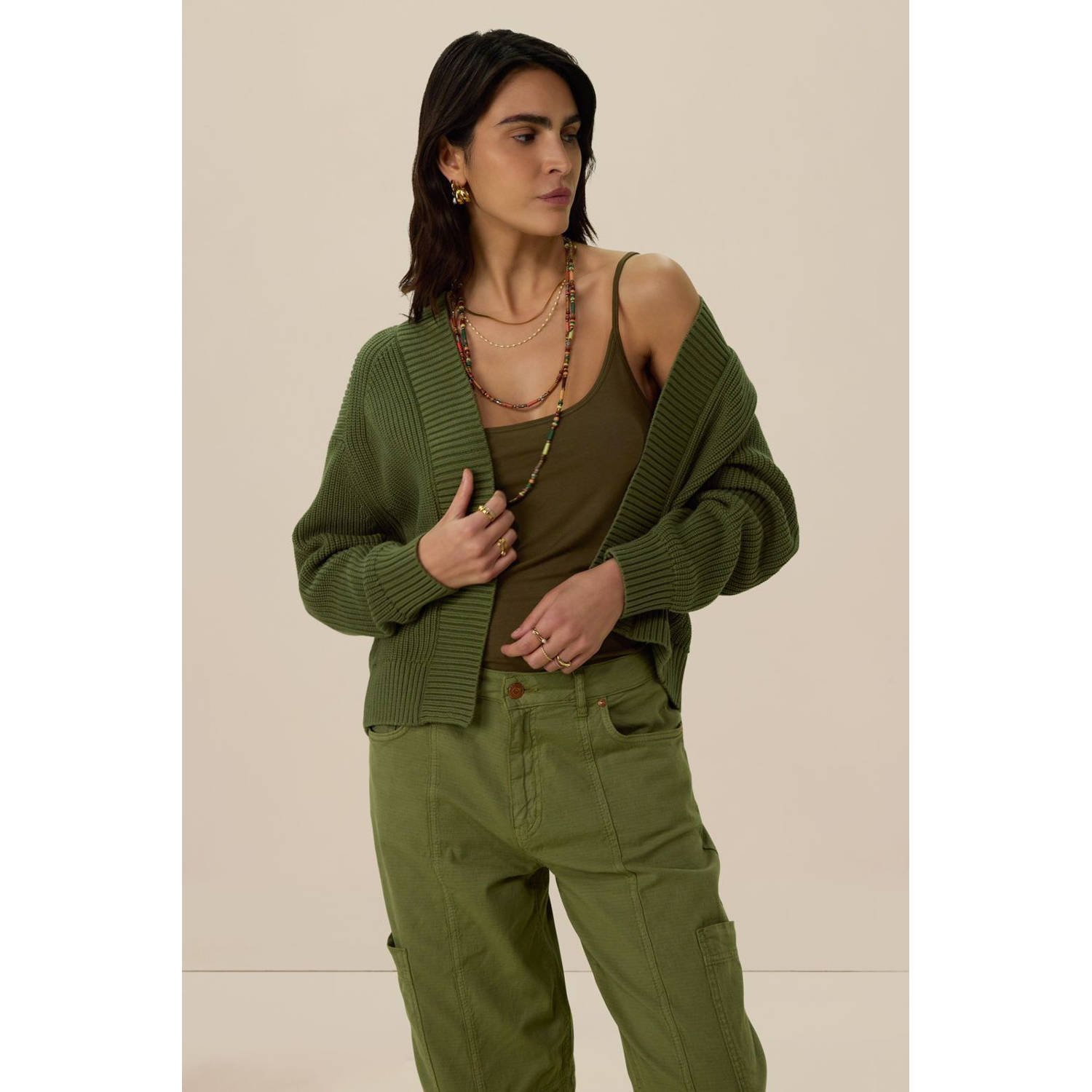 Sissy-Boy vest groen gebreid