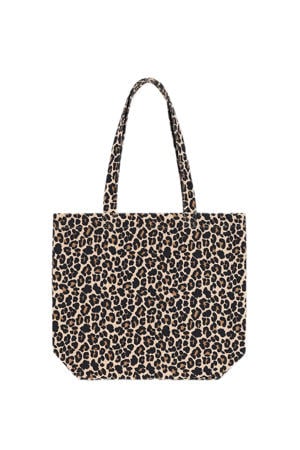 Canvas tas met luipaardprint