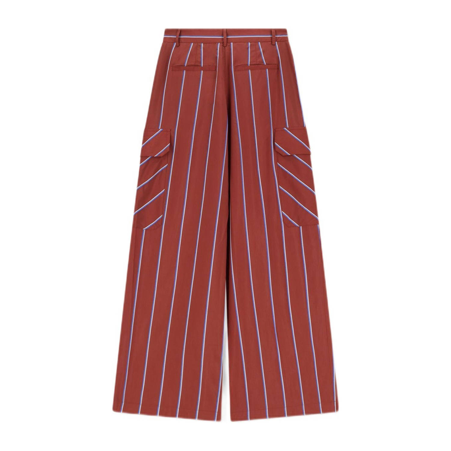 Sissy-Boy wide leg regular waist cargo broek roodbruin