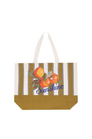 gestreepte shopper geel