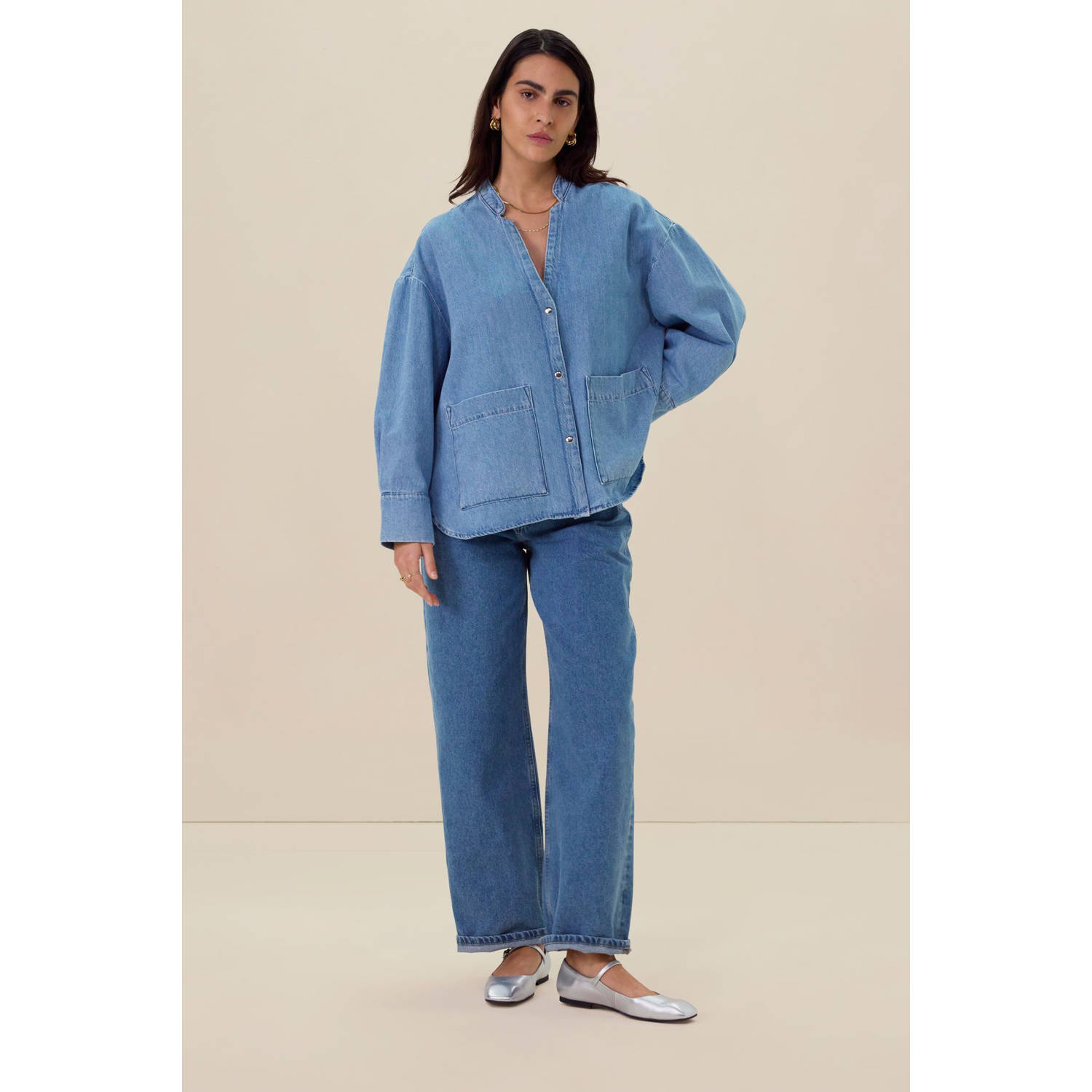 Sissy-Boy denim spijkerjas medium blue denim