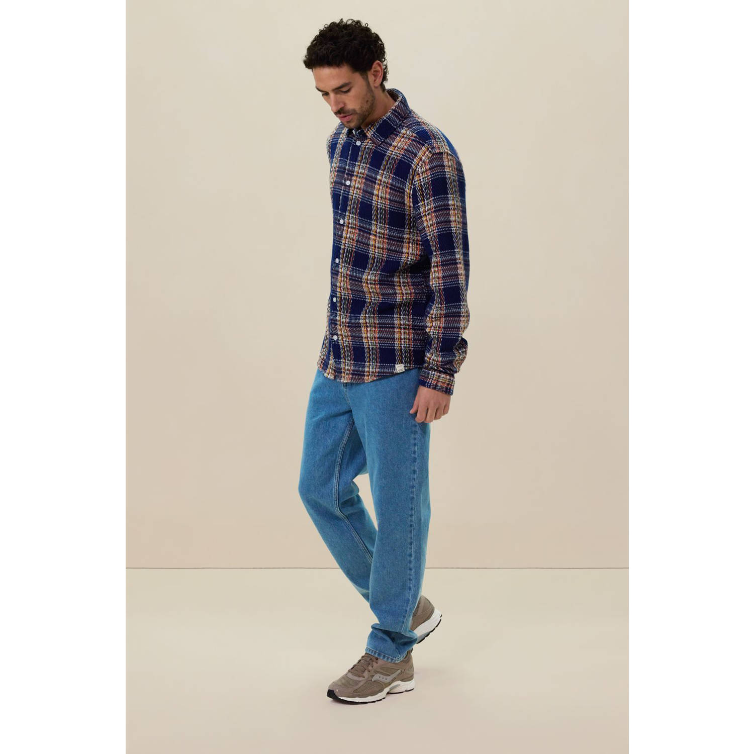 Sissy-Boy casual overhemd met textuur blauw