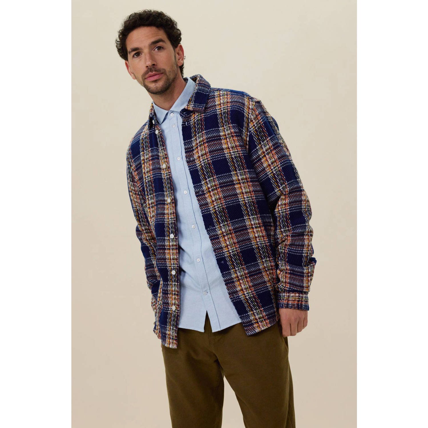 Sissy-Boy casual overhemd met textuur blauw