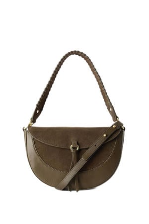 leren crossbody tas donkergroen